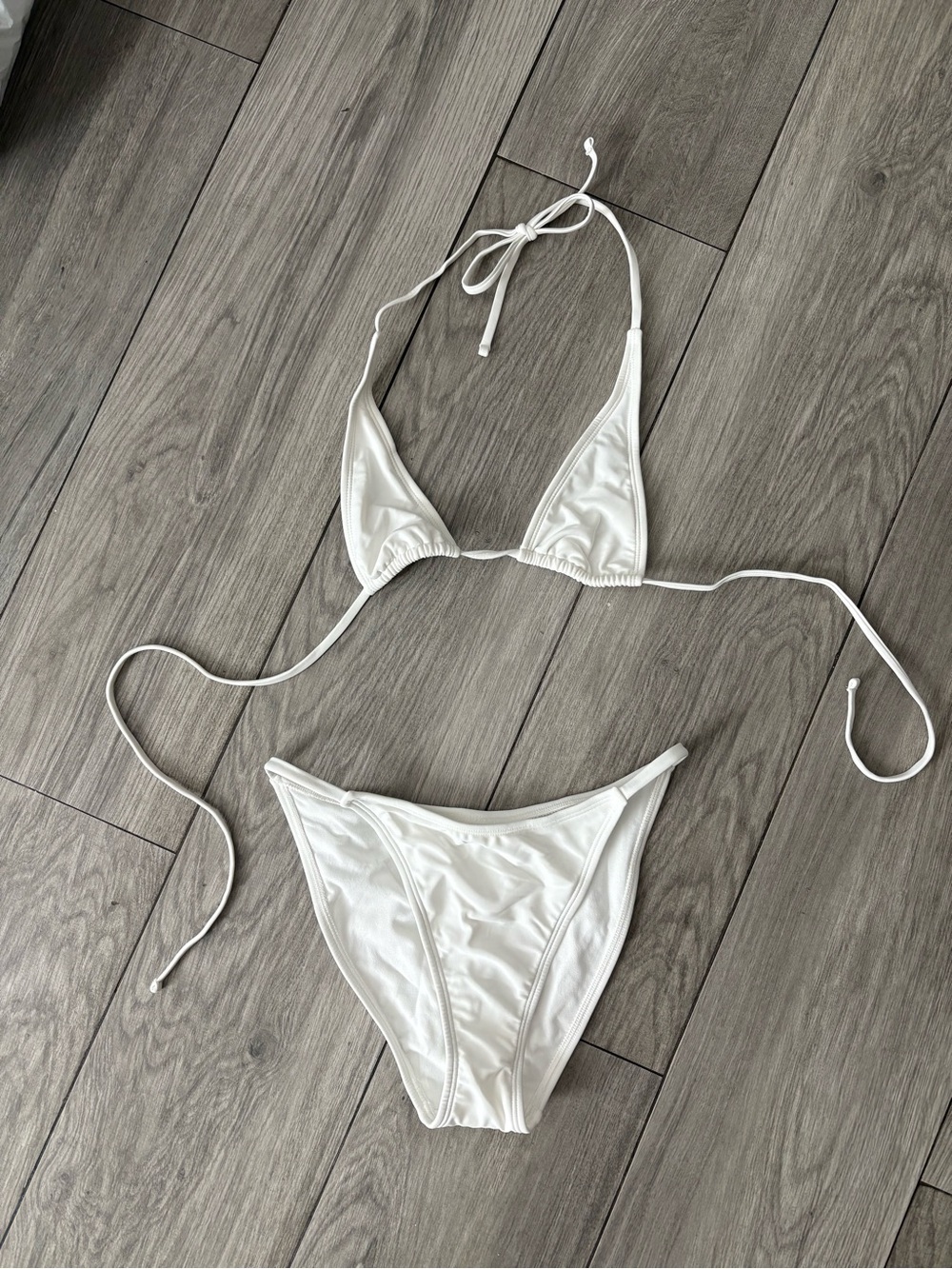 wild fable White Triangle String Bikini Set